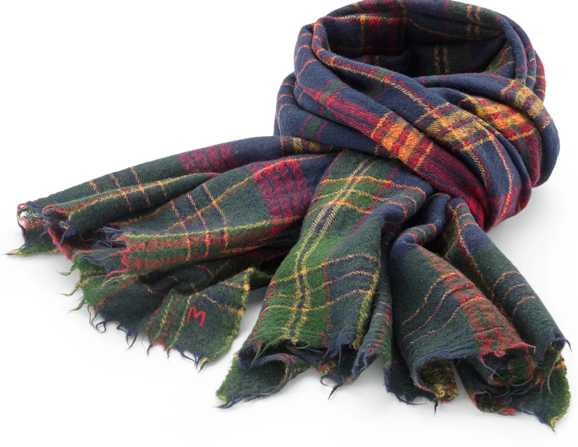 Unisex-Wollschal N° 756, Blau-Grün