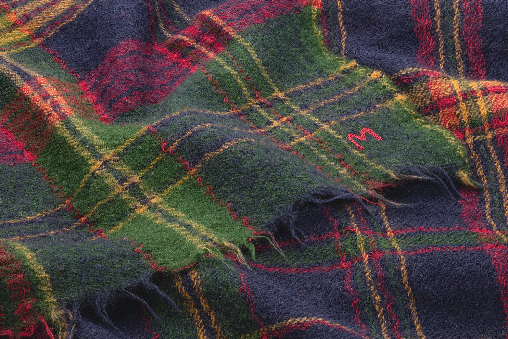 Unisex-Wollschal N° 756, Blau-Grün