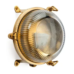 Wand- und Deckenleuchte Messingguss rund