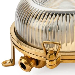 Wand- und Deckenleuchte Messingguss rund