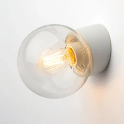 Wandleuchte Porzellan und Klarglas