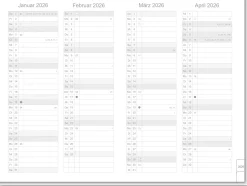 X47 Monatskalender 2026